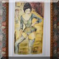 A02. Signed limited edition lithograph of a dancer by Jacques Lalande. 35”h x 23”w  